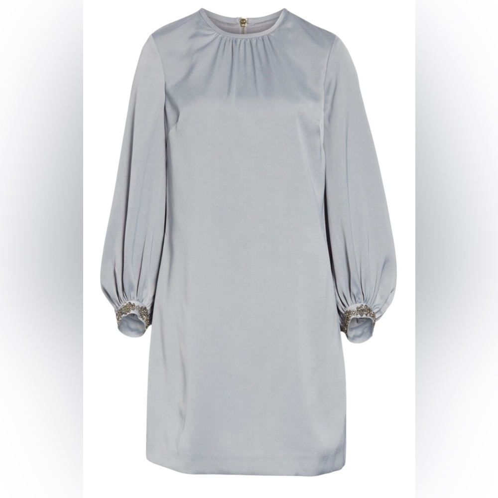 Women’s Ted Baker Satin Metallic Embellished‎ Cuff Dress Holiday Event Size 6